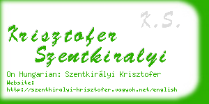 krisztofer szentkiralyi business card