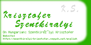 krisztofer szentkiralyi business card